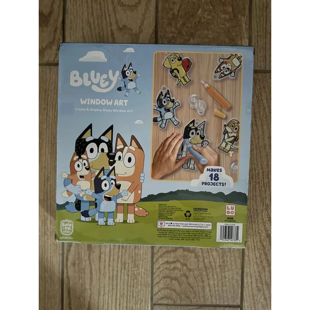 Bluey Window Art Suncatcher Kit, NIB